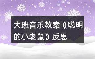 大班音樂教案《聰明的小老鼠》反思