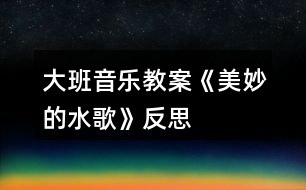 大班音樂教案《美妙的水歌》反思