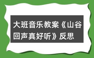 大班音樂教案《山谷回聲真好聽》反思