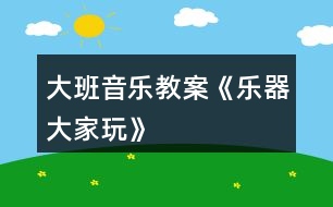 大班音樂教案《樂器大家玩》