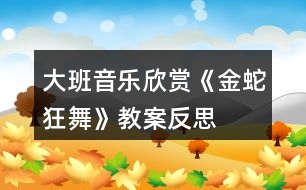 大班音樂(lè)欣賞《金蛇狂舞》教案反思