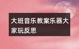 大班音樂教案樂器大家玩反思