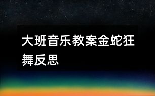 大班音樂教案金蛇狂舞反思