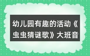 幼兒園有趣的活動(dòng)《蟲蟲猜謎歌》大班音樂(lè)教案反思