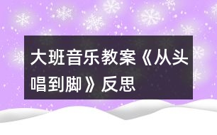 大班音樂教案《從頭唱到腳》反思