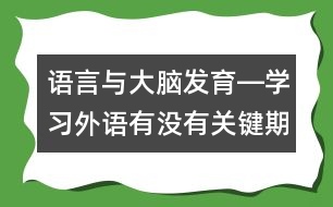 語(yǔ)言與大腦發(fā)育―學(xué)習(xí)外語(yǔ)有沒有關(guān)鍵期？