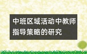 中班區(qū)域活動(dòng)中教師指導(dǎo)策略的研究