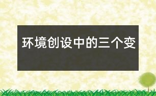 環(huán)境創(chuàng)設中的三個“變”