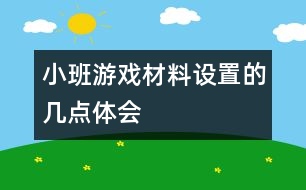 小班游戲材料設(shè)置的幾點體會