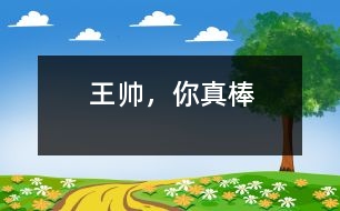 王帥，你真棒