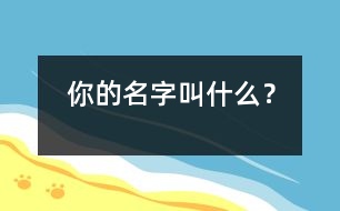 你的名字叫什么？