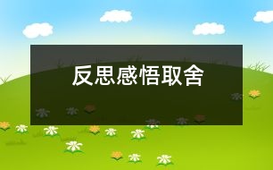 反思：感悟取舍