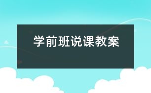 學前班說課教案