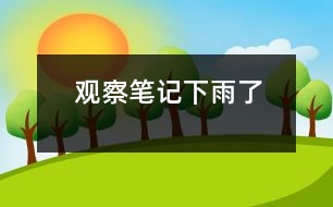 觀察筆記：下雨了