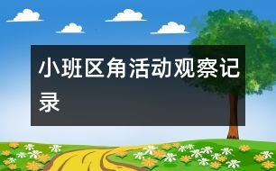 小班區(qū)角活動觀察記錄