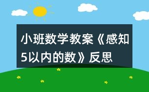 小班數(shù)學教案《感知5以內(nèi)的數(shù)》反思