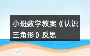 小班數(shù)學(xué)教案《認識三角形》反思