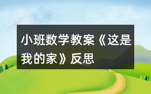 小班數(shù)學(xué)教案《這是我的家》反思