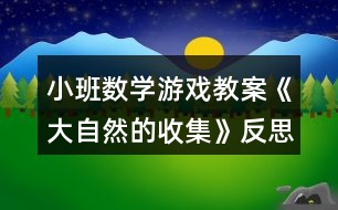 小班數(shù)學(xué)游戲教案《大自然的收集》反思