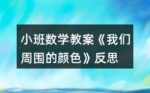 小班數(shù)學(xué)教案《我們周圍的顏色》反思