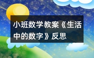 小班數學教案《生活中的數字》反思