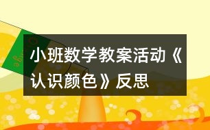 小班數學教案活動《認識顏色》反思