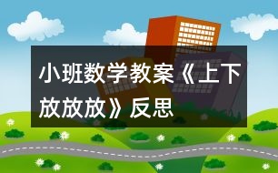 小班數(shù)學教案《上下放放放》反思