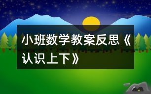 小班數(shù)學(xué)教案反思《認識上下》