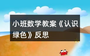 小班數學教案《認識綠色》反思