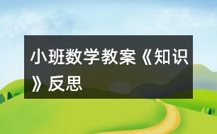 小班數(shù)學教案《知識》反思