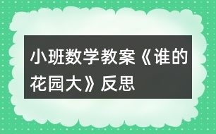 小班數(shù)學(xué)教案《誰的花園大》反思