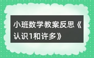 小班數(shù)學(xué)教案反思《認(rèn)識1和許多》