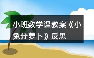 小班數(shù)學(xué)課教案《小兔分蘿卜》反思