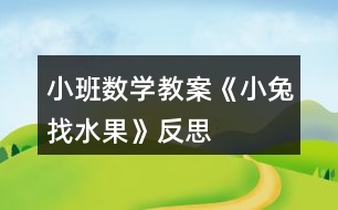 小班數(shù)學教案《小兔找水果》反思