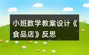 小班數(shù)學教案設計《食品店》反思