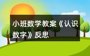 小班數(shù)學(xué)教案《認(rèn)識數(shù)字》反思