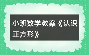 小班數(shù)學(xué)教案《認(rèn)識(shí)正方形》