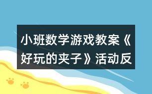 小班數(shù)學(xué)游戲教案《好玩的夾子》活動反思