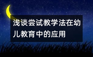 淺談嘗試教學(xué)法在幼兒教育中的應(yīng)用