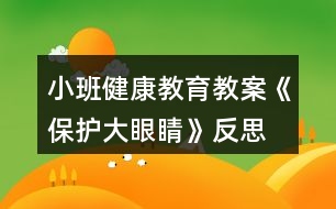 小班健康教育教案《保護(hù)大眼睛》反思