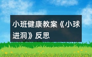 小班健康教案《小球進(jìn)洞》反思