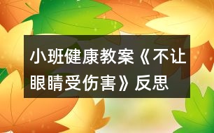 小班健康教案《不讓眼睛受傷害》反思