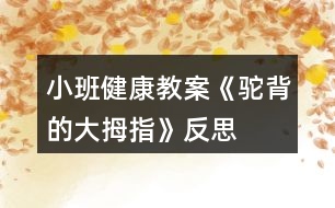 小班健康教案《駝背的大拇指》反思