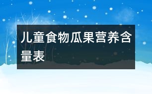 兒童食物：（瓜果）營(yíng)養(yǎng)含量表