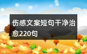 傷感文案短句干凈治愈220句