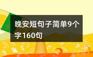 晚安短句子簡單9個(gè)字160句