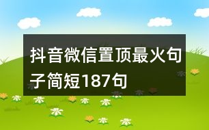 抖音微信置頂最火句子簡短187句