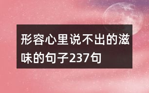 形容心里說不出的滋味的句子237句