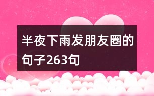 半夜下雨發(fā)朋友圈的句子263句