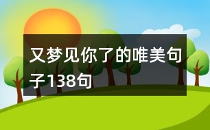 又夢(mèng)見你了的唯美句子138句